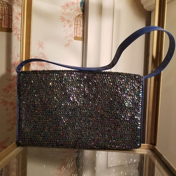 Cocue Royal Blue Sequin Bag Japanese - Picture 2 of 10
